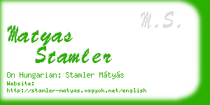matyas stamler business card